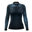 Camisa Agro Feminina Brk Camuflado Long Horn Brasil Azul com Proteção Solar UV50+
